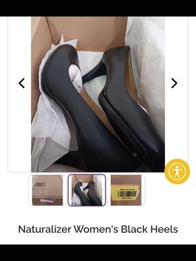 Naturalizer Black Low Block Heel Pumps